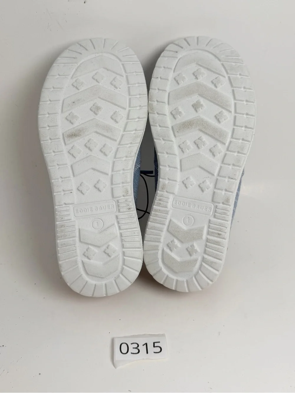 Eddie Bauer Kids Light Blue Slip-On Moccasins with Brown Heel Patch